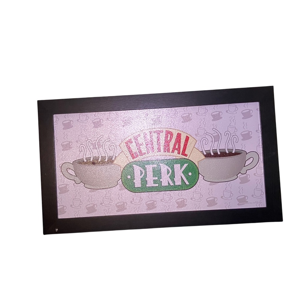Friends Wall Sign  10x18 Purple Good Central Perk Framed Art